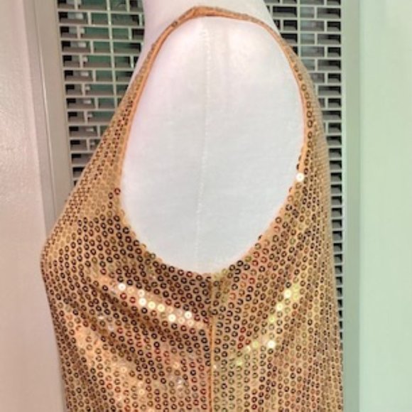 Golden Sequin Sexy Top by TOP MI, Medium Size - Picture 4 of 5